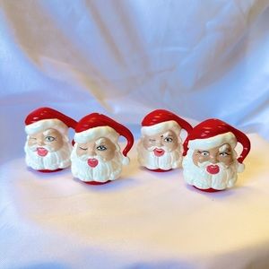 vintage winking Santa salt + pepper shakers